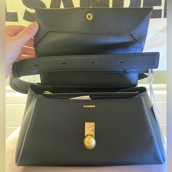 NWT Jil Sander Almond Medium Leather Shoulder Bag - Picture 12 of 16